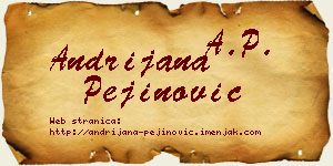 Andrijana Pejinović vizit kartica
